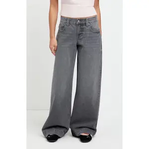 Pacsun Women's Sloane Low Rise Ultra Baggy Jeans Back Tab Gray