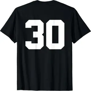 Number 30 (On Back) Sports Team Jersey Number T-Shirt