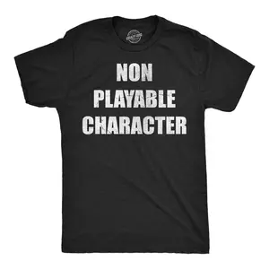 Mens Funny T Shirts Non Playable Character Sarcastic NPC Graphic Novelty Tee for Men Mens Funny T Shirts Cool Vintage Fashion T-Shirt Gift Classic Menswear Sarcastic Apparel for Men Funny Gamer Short Sleeve Black -