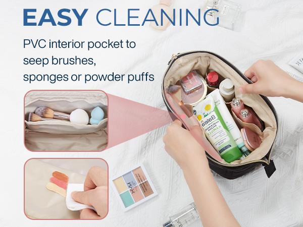 BAGSMART Makeup Bag, Puffy Padded Travel Cosmetic Organizer for Women, Wide-Open Makeup Case for Toiletries, Accessories, and Brushes TikTokShopHolidayHaul