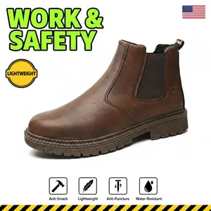 Durable Unisex Safety Footwear Waterproof Outdoor Splash-proof Smash-proof Puncture-proof Breathable Anti-slip