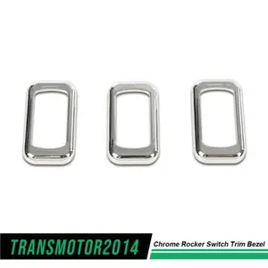 3Pcs Chrome Rocker Switch Trim Bezel Decoration New Fit For Peterbilt Keworth Freightliner Upgraded Version