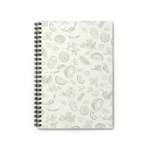 Washed Spiral Notebook – Botanical Print Ruled Journal, 6" × 8"