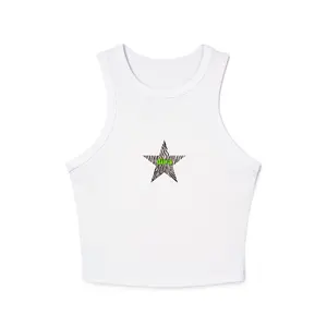 Y2K DIVA Zebra Print Star with Neon Accent Tank Top | Minimal Retro Graphic