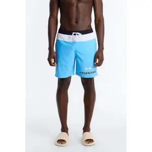 Argentina International Printed Swim Trunk 7″ - Blue