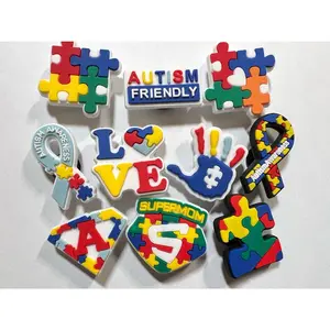 Autism Friendly Support rainbow puzzle Design Shoe Charms JuliesDecalDesign