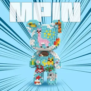 Building Block Toy Set, 25cm High Bear Construction Kit, Creative DIY Assembly Plaything, Unisex Gift Recommendation, Home Decor, Building Block Figures