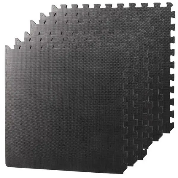 Zeny Soft High-Density EVA Foam Interlocking Puzzle Floor Mats, 12-Piece 24in×24in Black Tiles with Easy Assembly, Dismantle, Floor Protection & Cleaning for Home Gym Workouts