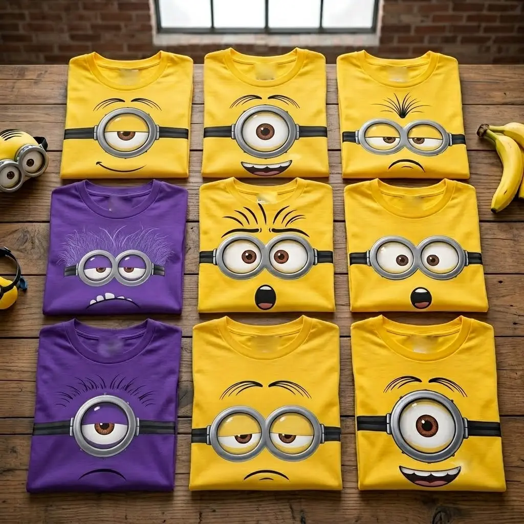 [FREESHIP] Personalised Minion Family Team Group Shirt, Cute Minion Funny Birthday Shirt, Cute Cartoon Character Top Minion Lover Funny the Minion Tee, Casual Unisex T-Shirt, Soft Comfortable Short Sleeve