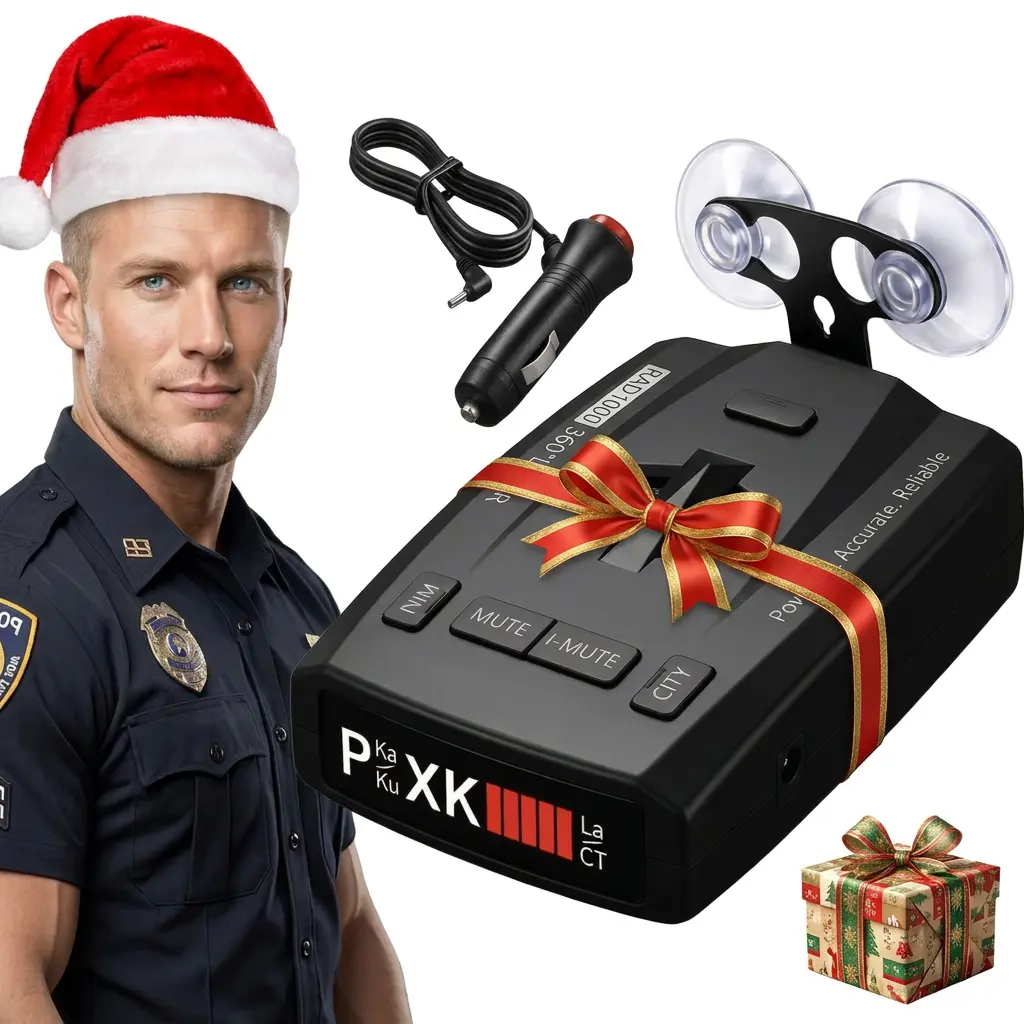 Premium Car Radar Detector Car Accessory, 1100-Yard Extra Long Range, X-Ka-KU-ST-CT Band Detection, DSP False Alert Filtering, Voice Alerts, RDD Stealth Technology, City-Highway Modes, GPS Automobile Tracker for Vehicles, Accessories Christmas GPD Tracker