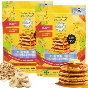 Hidden Foods Gluten-Free Pancake & Waffle Mix 2-Pack, Oats & Flaxseed, Added Fruits & Vegetables, Source of Protein & Fiber, Just Add Water