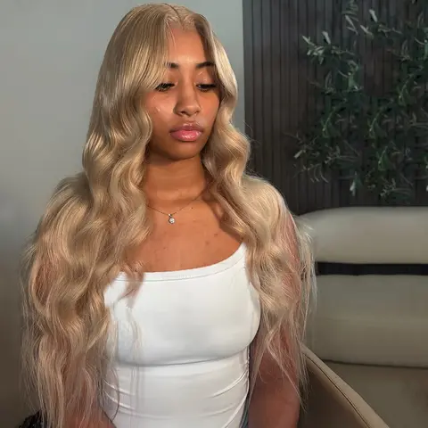 Ash Blonde Human Hair Wigs Pre Plucked for Women 13x6 Lace Front Body Wave Wigs 200 Density Transparent Human Hair Wigs Milk Tea Colored