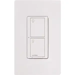 Lutron Caseta In-Wall Smart Switch PRO, No Neutral Required, 5A Lighting or 3A General Fan Load, 120/277V, Single Pole/3-Way, PD-5WS-WH, White