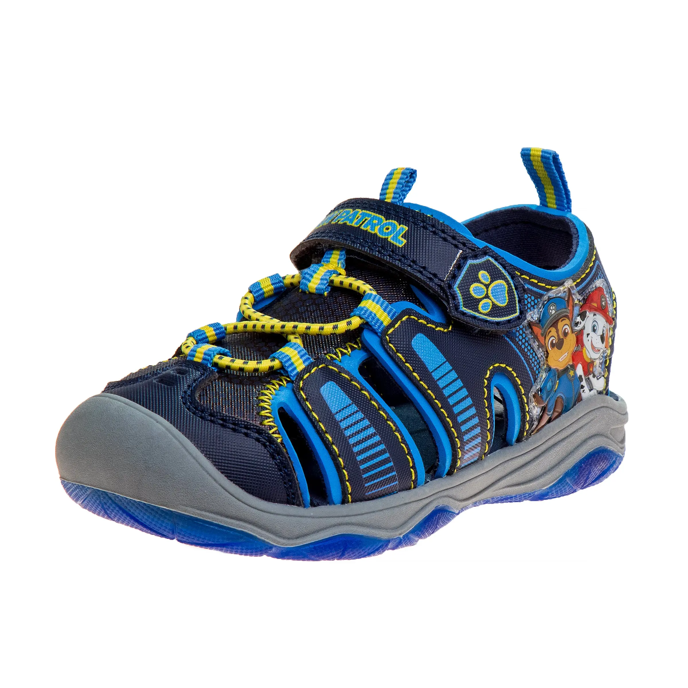 Nickelodeon Paw Patrol Toddler Boys' Light-Up Closed Toe Sport Sandals with Adjustable Velcro Strap, Textured Sole for Pool/Beach & Outdoor, Birthdays, 4 - 5 Years, Adjustable Strap, Closed Toe Sandals