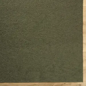 Breena Solid Olive Green Washable Area Rug