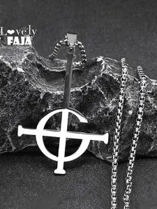 Ghost Nameless  Band  BC Stainless Steel Necklace Ghoul Cross Chain Musical Band Mask Grucifix Necklaces collar de ghost