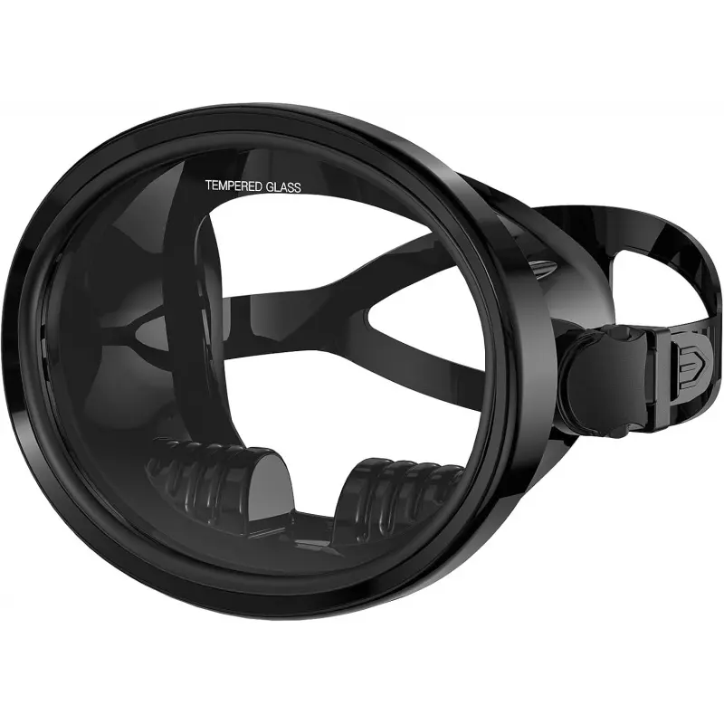 Adults' Retro Look Diving Mask - 180° Ultra-Wide Panoramic Vision, 3.8mm Tempered Glass Anti-Fog Large Frame, Liquid Silicone Seal, Adjustable Quick-Release Strap, Easy to Clean HD Gear for Swimming, Spearfishing, Leak‑Seal Skirt, Food‑Grade Silicone