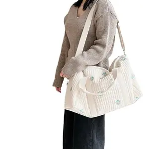 Embroidered Travel Bag Large Capacity Luggage Bag Lightweight Carry-on Handheld Shoulder Bag Boston Bag