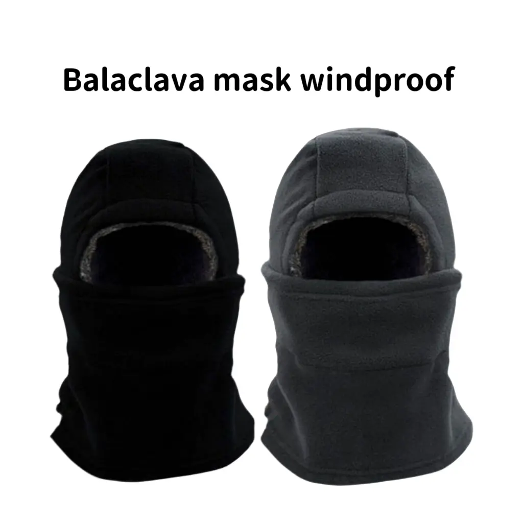 Unisex Thermal Fleece Balaclava - Windproof Full Face Mask with Neck Protection, Ear Muffs for Extreme Cold Weather, Motorcycles, Skiing, Cycling, Warmth, Face + Neck Coverage