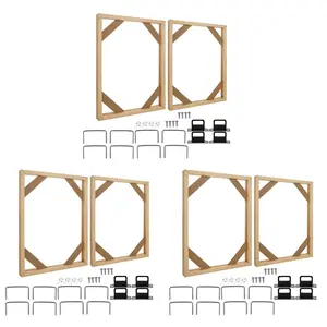 6 Set DIY Solid Wood Canvas Frame Kit, 16X20 Inch Canvas Frame Stretcher Bars Wood for Oil Paintings, Prints and Posters