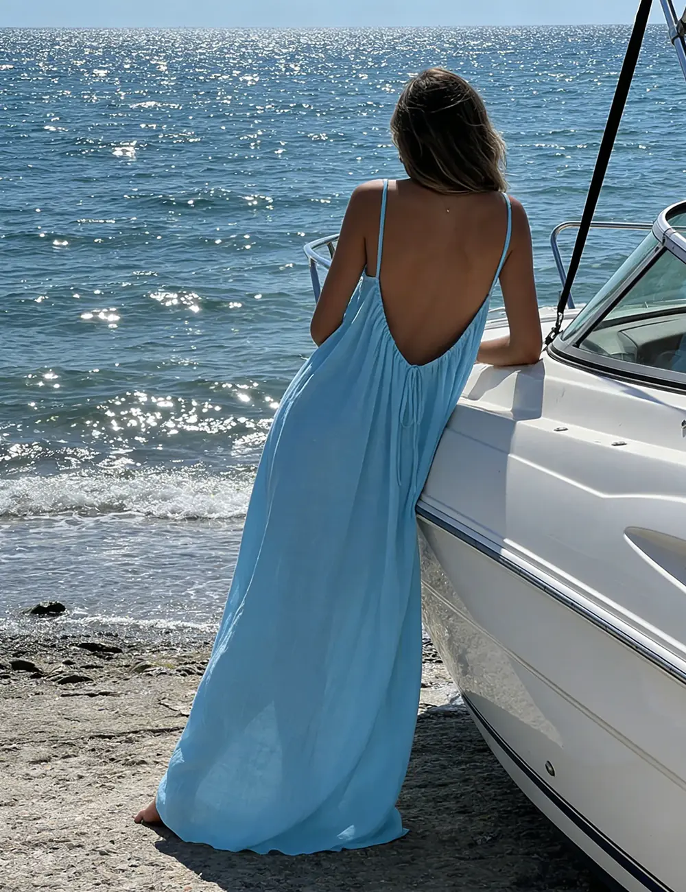 backless flowy maxi dress MALI Open Back Maxi Dress in Red - Summer maxi Dress | Resort Wear main image 0