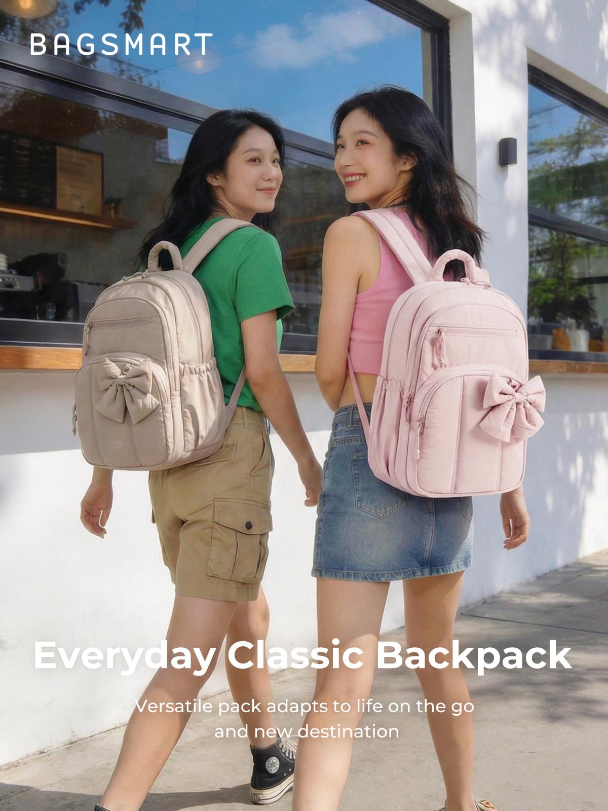 【NEW IN】BAGSMART Cute Puffer Backpack for School Girls, Detachable Bow Lightweight 15.6" Laptop Bag, Durable Nylon Daypack for Travel & Commute 【NEW IN】BAGSMART Cute Puffer Backpack for School Girls, Detachable Bow Lightweight 15.6" Laptop Bag, Durable Nylon Daypack for Travel & Commute