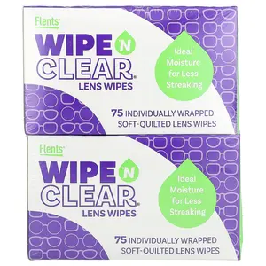 Flents Wipe 'N Clear Lens Wipes, 2 Boxes, 75 Wipes Each