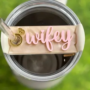 Wifey name plate topper • Stanley name plate topper • Wedding personalized tumbler  • Bachelorette gift • Bridal party gift • 40oz 30oz 20oz