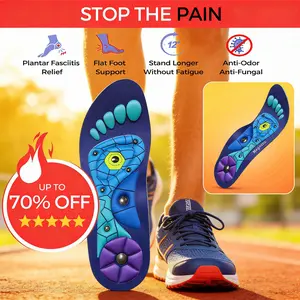 Run Pro Comfort Support Insoles for All Day - 220+ lbs High Arch Support for Men Women, Shock Absorbing & Acupressure Cushions for Work Boots & Running Shoes