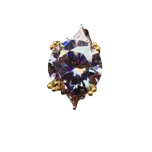 VVS1 5 CT Gray Moissanite Cocktail Ring