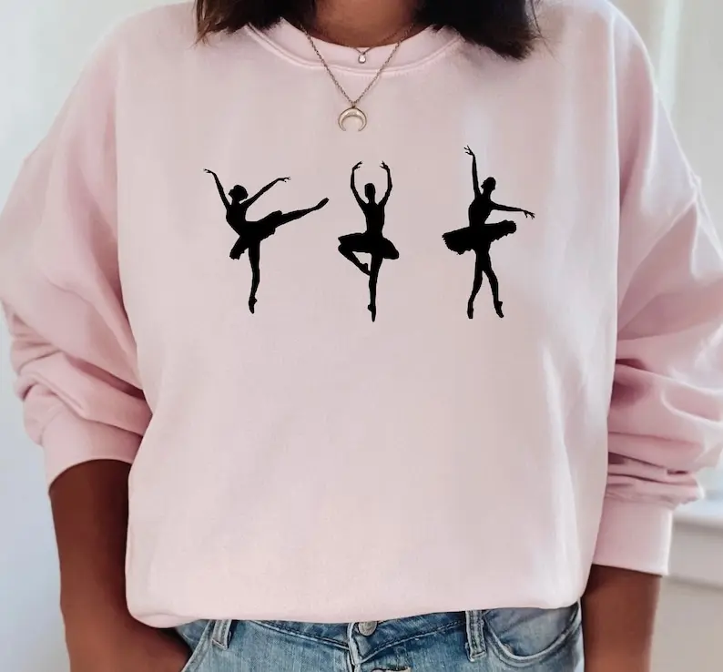 Ballet Sweatshirt Gift For Dancer, Ballerina Jumper Uniform Dance Sweatshirt