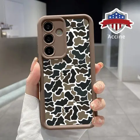 Phone Case Compatible with Samsung Galaxy S26 S23 Ultra S24 Plus S25 S22 Camouflage Forest Blend Pattern Soft TPU Rubber Camera Protection Rugged Mobile Phone Cover for Boy, Smartphone, Handheld, Cellphone, Accessories, Shockproof