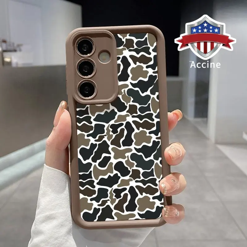 Phone Case Compatible with Samsung Galaxy S26 S23 Ultra S24 Plus S25 S22 Camouflage Forest Blend Pattern Soft TPU Rubber Camera Protection Rugged Mobile Phone Cover for Boy, Smartphone, Handheld, Cellphone, Accessories, Shockproof