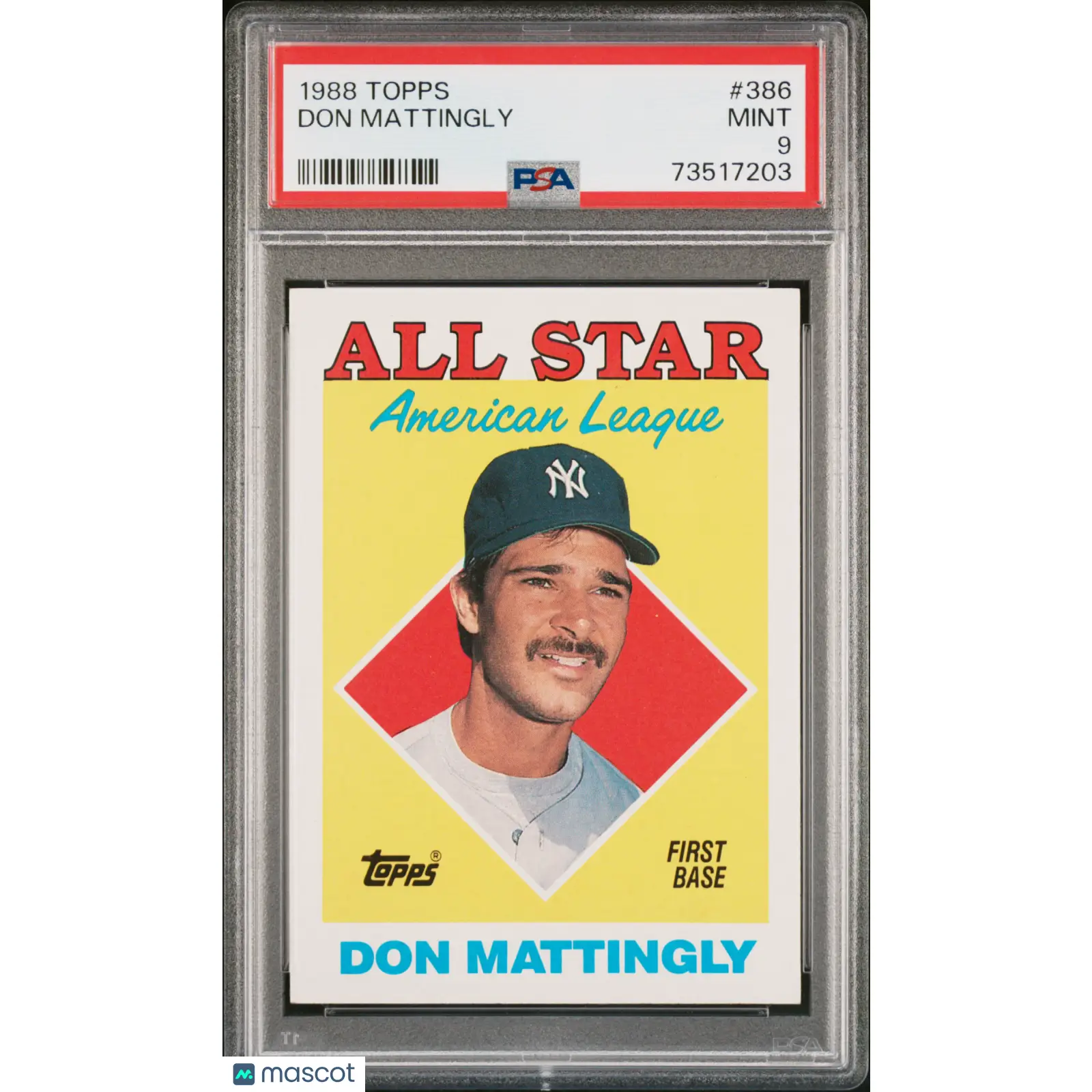 Don Mattingly PSA 1988 Topps Baseball #386 9 73517203