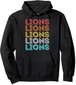 Vintage Retro Lions Pullover Hoodie - Terrancecar Shop 38B09NCSH132