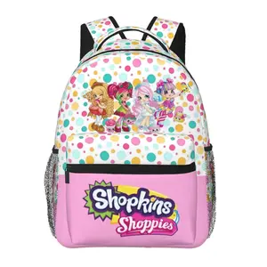 Shopkins Student Backpack Shopkins cartoon Sports Laptop Backpack Shopkins Shoppies Multi-Pocket Travel Daypack, Unisex Lightweight Bookbag, Perfect Holiday & Birthday Gift for Boys Girls