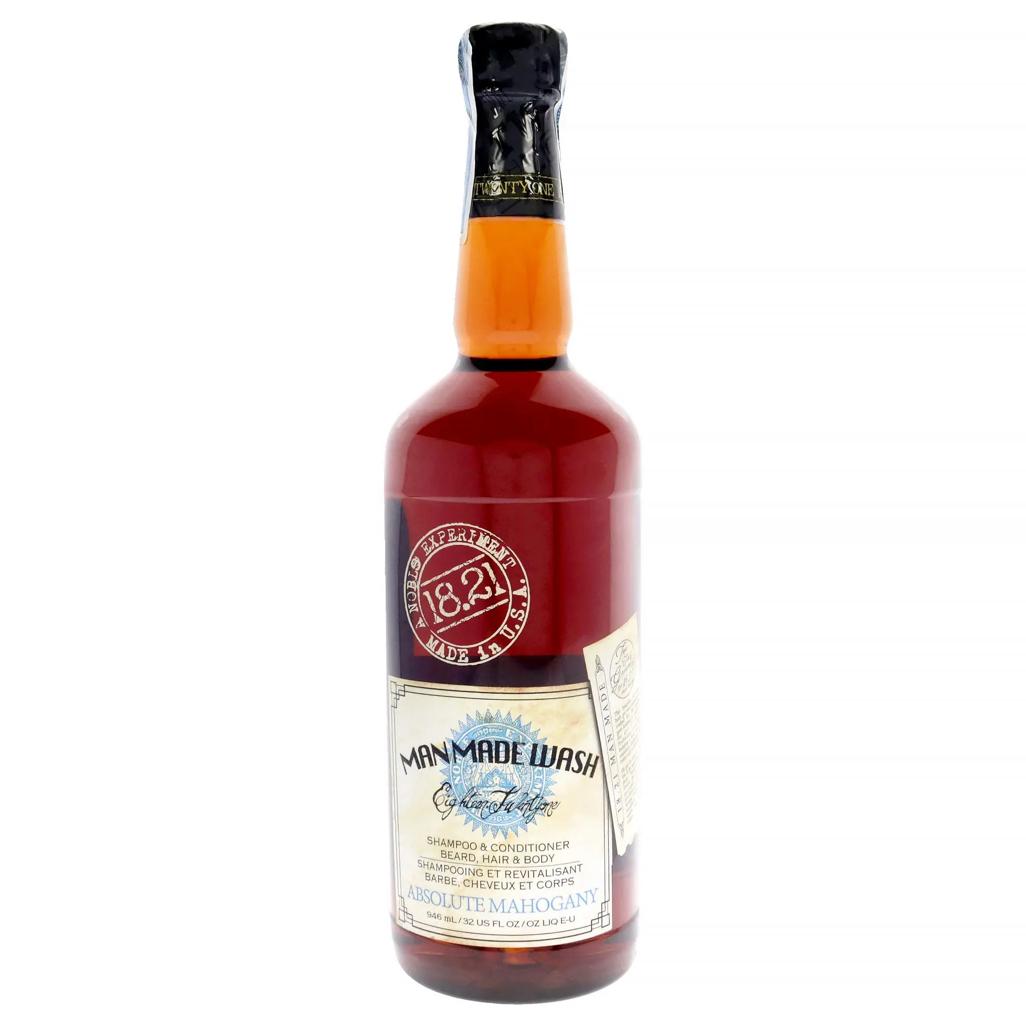 3-In-1 Man Made Wash - Absolute Mahogany by 18.21 Man Made for Men - 32 oz Shampoo, Conditioner and Body Wash