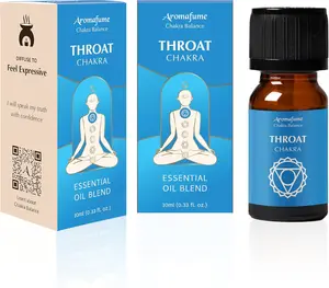 Throat Chakra Essential Oil Diffuser Blend by Aromafume | 3 x 10ml/0.33 fl oz | Vishuddha | Aromatherapy Oils for Chakra Balance | Peppermint & Lavender Extracts | Incense for Meditation, Yoga, Reiki