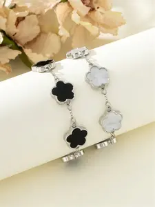 Women's Fashion Classic Five-Leaf Lucky Flower Bracelet Set, Elegant Jewelry Accessory for Daily Wear & Special Occasions