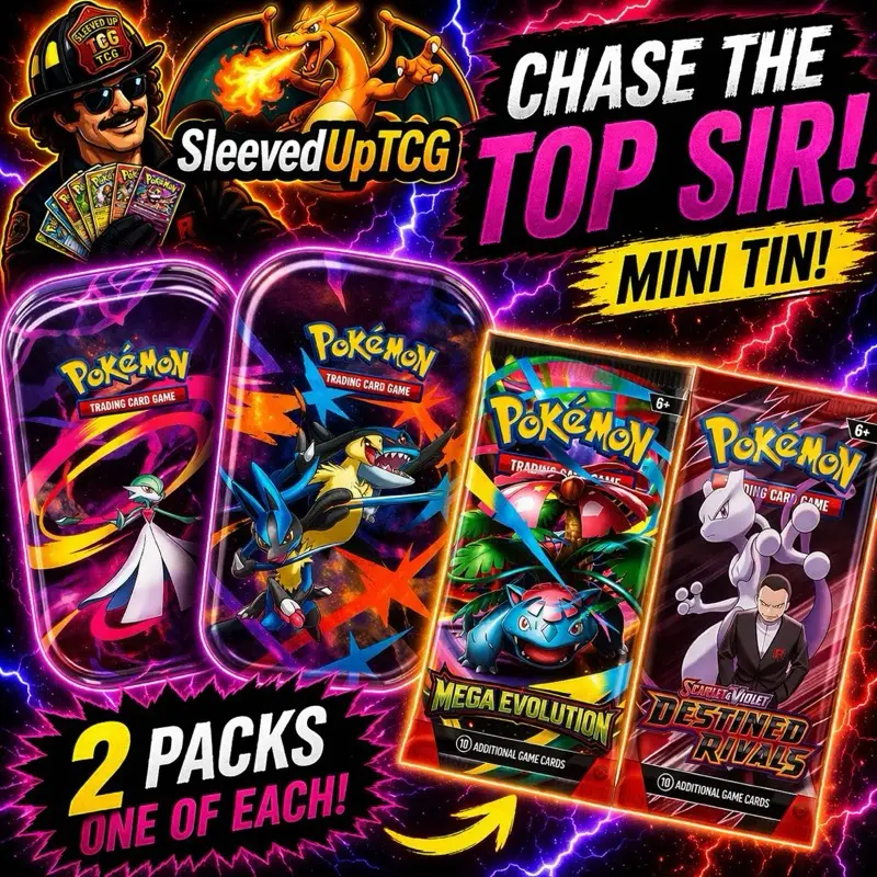 pokémon trading card game mega heroes mini tin Pokemon TCG Mega Evolution Mega Heroes Mini Tin (In Store Pickup ONLY) –  Core Gaming main image 1