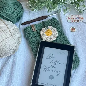 Handmade Sage Green Crochet Kindle Sleeve