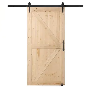Ivanees Solid Pine Wood Barn Door 84 Inch Height