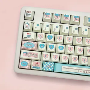 Sweetheart Keycap Set, Cherry Profile, Cute Art, PBT, Cherry MX Stem, Dye-Sub Legends