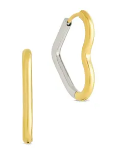 Berna Dual Tone Heart Hoops
