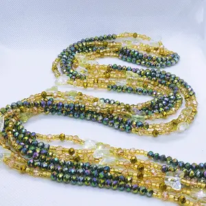 Sparkle Waistbeads Handmade Body Chain 50 Inches African Belly Adornment for Female Daily Wear Sparkling Elegance