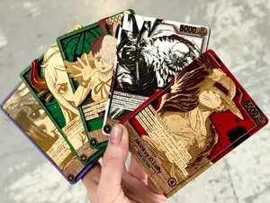 3D Wooden Anime Trading Card Replica Laser Cut Multi-Layered Leader Collector Pirate Fan Art TCG DON!! Gift for Anime Enthusiasts