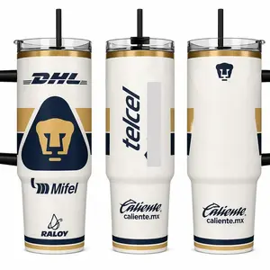 [MADE IN US] Club Universidad Nacional Pumas 40oz Vacuum Insulated Thermo Cup - Stainless Steel Mug with Ergonomic Handle, Temperature-Control, Secure Lid, Large Capacity, Vacuum Insulated Cups
