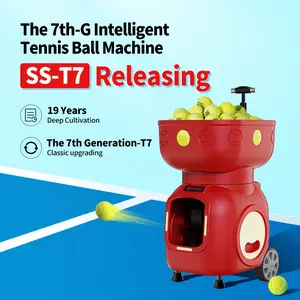 SIBOASI SS-T7 Ball Machine - APP/Remote Controlled, 120-Ball, 80MPH, 3-Line Oscillation, Spin & Lob, 21 Landing Points, 5H Battery for All-Level Training