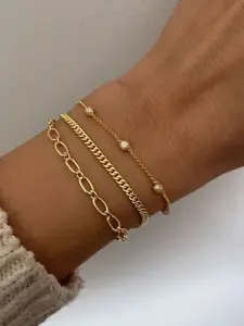 Women's Simple Copper Bracelet Set, Stackable Bracelets, 3-Piece Jewelry Collection for Daily Wear & Party Events, Stylish Accessories for Women