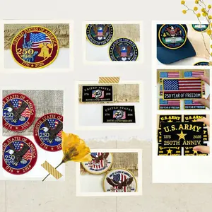USA 250th Anniversary Embroidered Patch, Eagle American Flag Hybrid Patch, 250th Anniversary U.S. Army Embroidered Patch – Military Pride